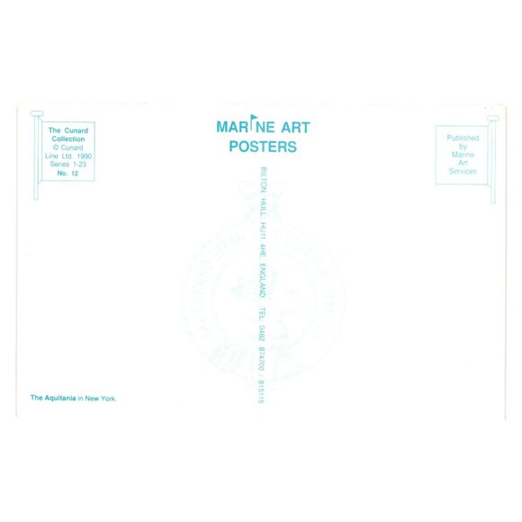 Cunard Europe America Marine Art Poster Historic Cruise Ship Ad Travel 12 of 23 - Picture 2 of 2